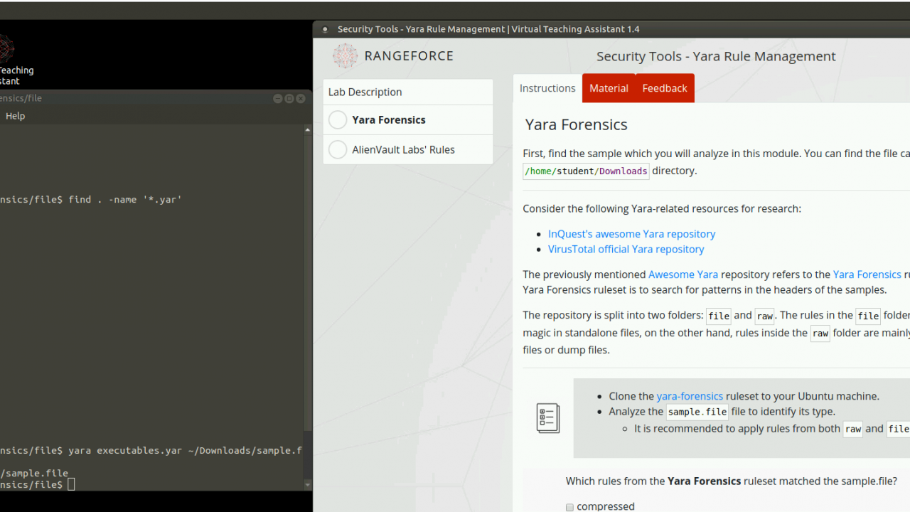 RangeForce Intros Hands-on YARA Training Modules