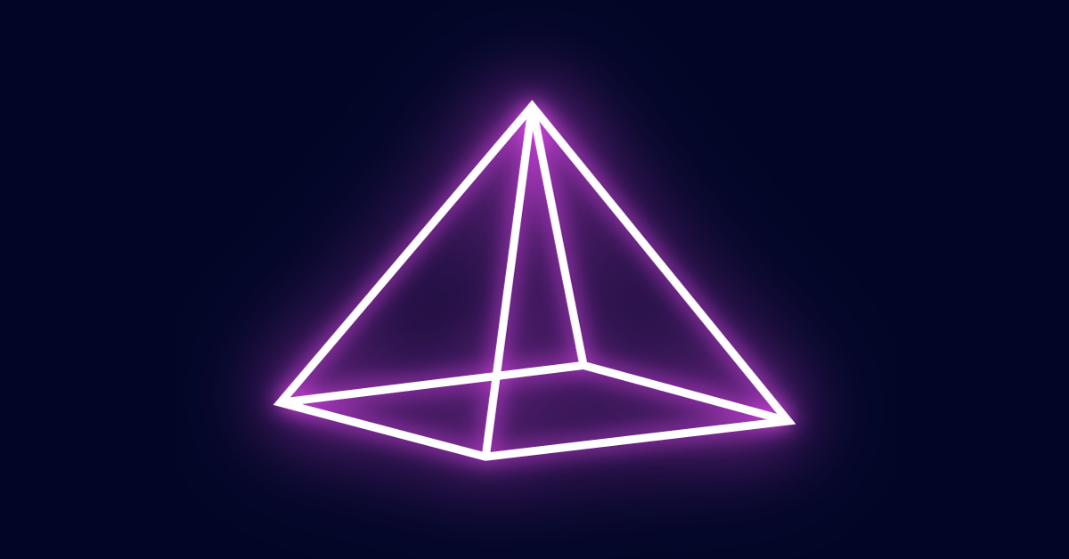 Neon pyramid symbolizing strong platform