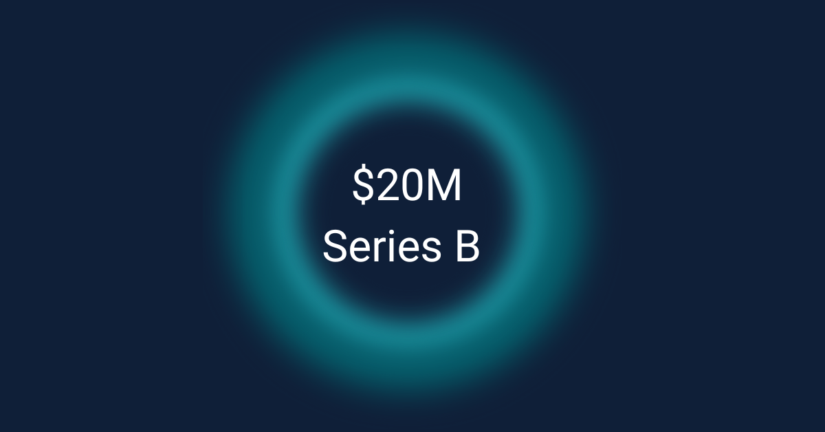 $20M Series B in blue circle