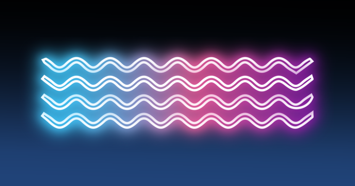 Wavy lines of blue and pink on a blue background 