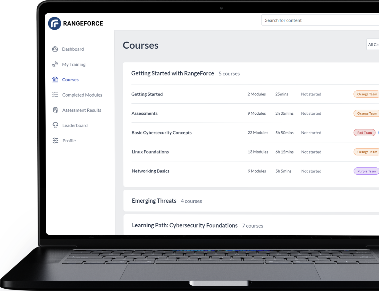 RangeForce Admin Dashboard on laptop